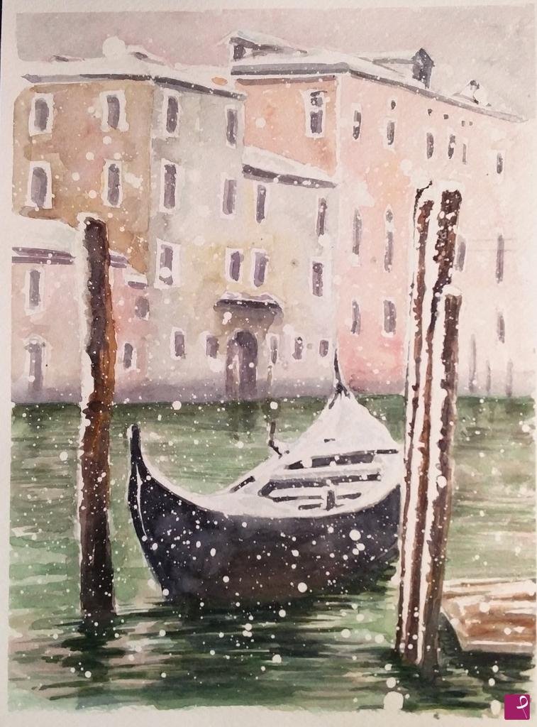 quadri in vendita online - Neve a venezia