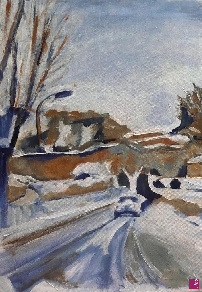 quadri in vendita online - neve a Volterra