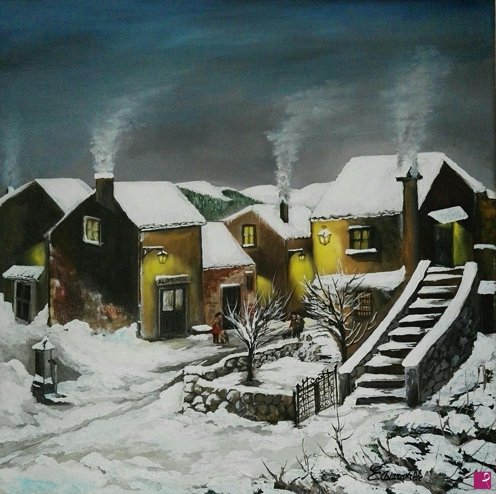 quadri in vendita online - Neve al borgo