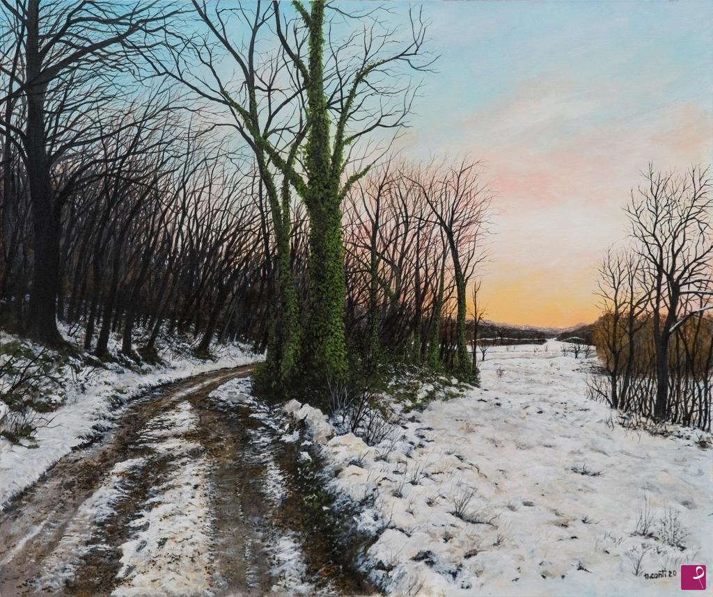 quadri in vendita online - Neve al tramonto