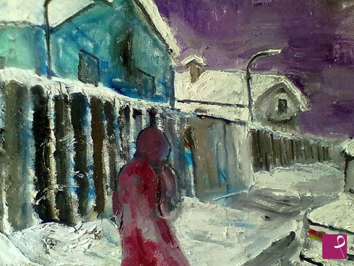 quadri in vendita online - neve al villaggio