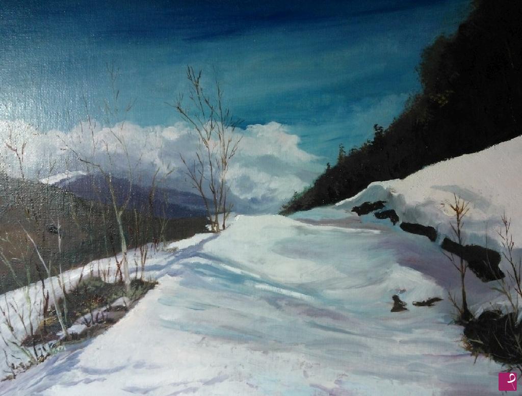 quadri in vendita online - Neve e nuvole