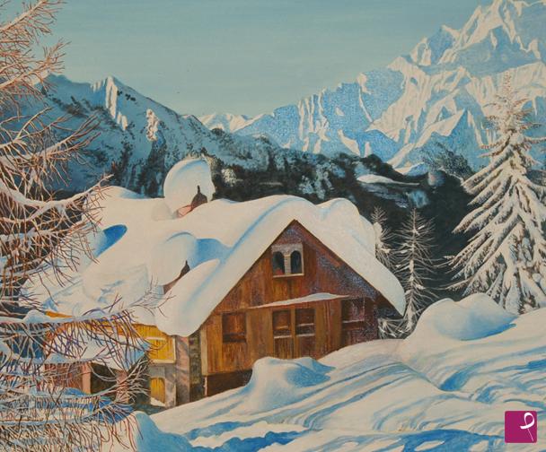 quadri in vendita online - Neve in montagna