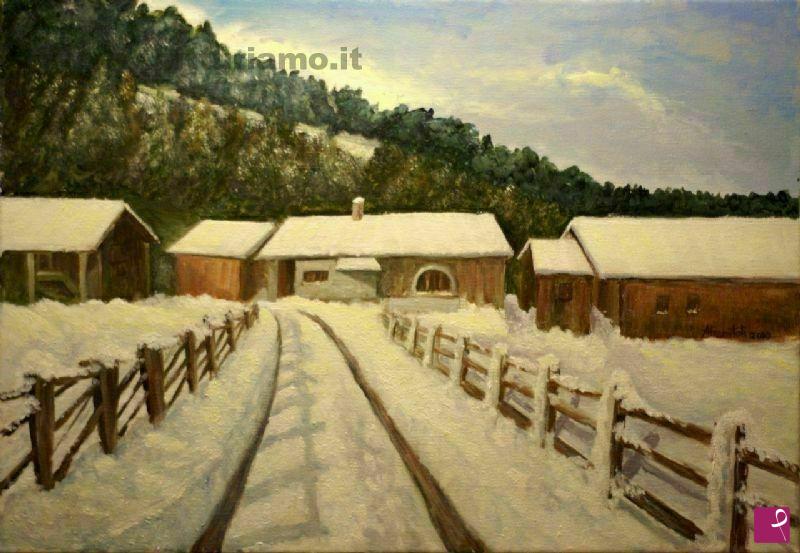quadri in vendita online - Neve in montagna