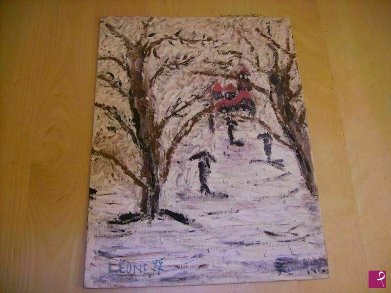 quadri in vendita online - NEVE NEL BOSCO