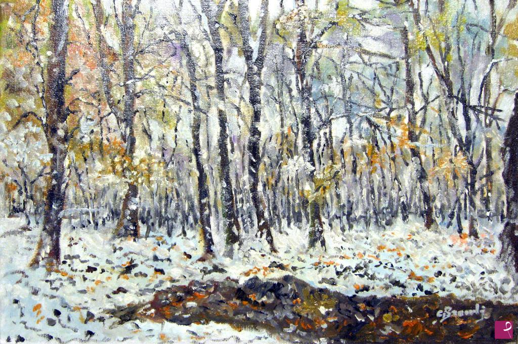 quadri in vendita online - neve nel bosco