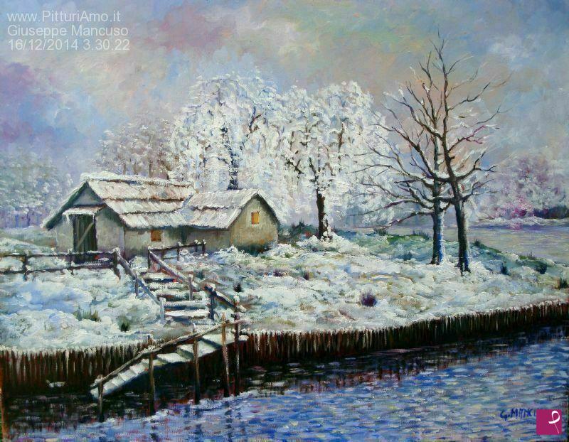 quadri in vendita online - Neve sul Fiume