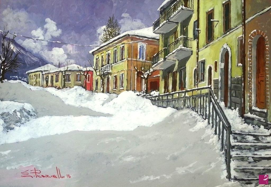 quadri in vendita online - Nevicata a Cappadocia