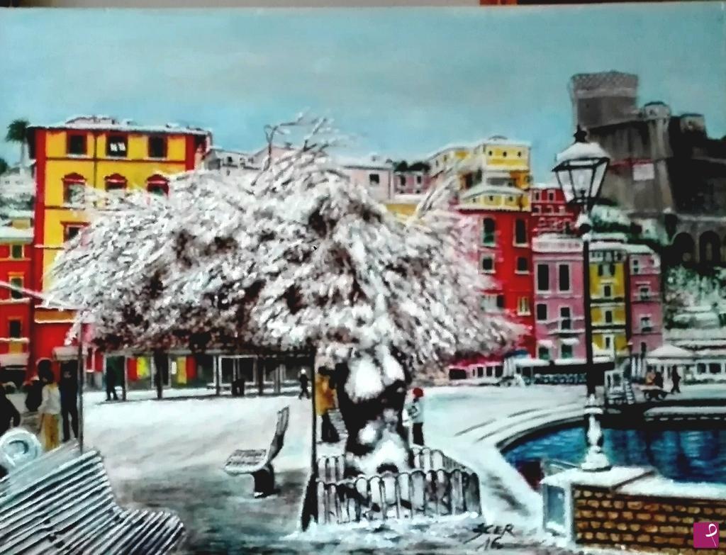 quadri in vendita online - Nevicata a Lerici