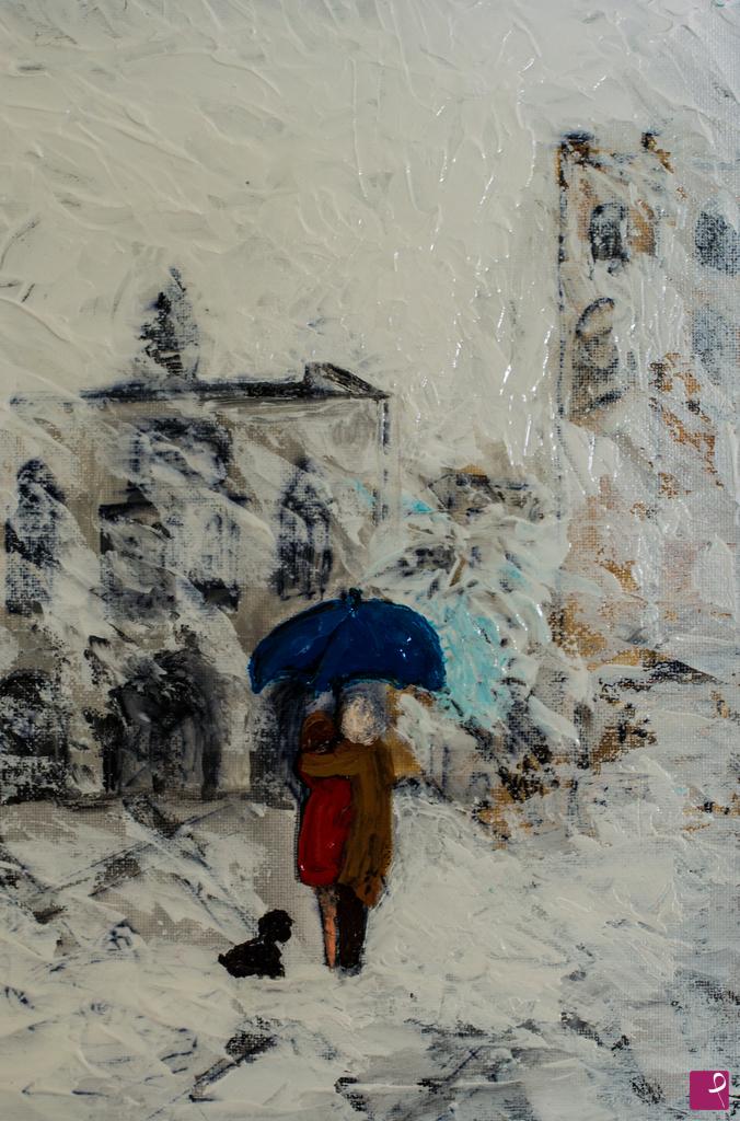 quadri in vendita online - NEVICATA IN PIAZZA VECCHIA