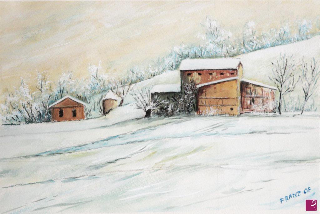 quadri in vendita online - nevicata nelle Marche