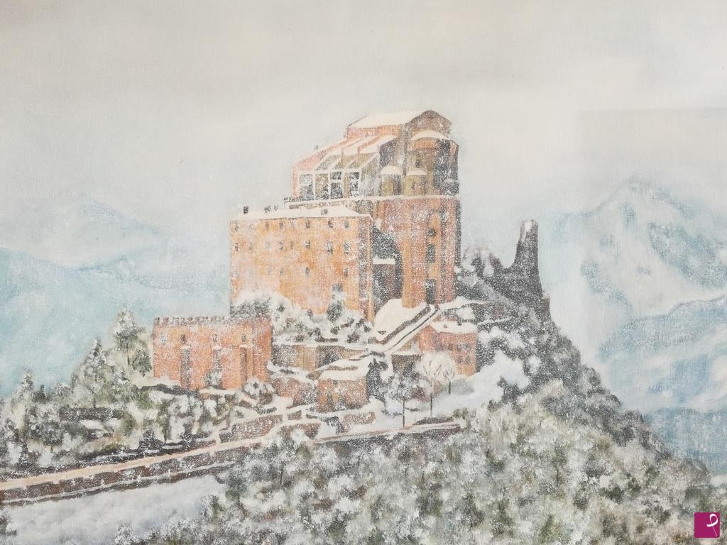 quadri in vendita online - Nevicata sulla Sacra