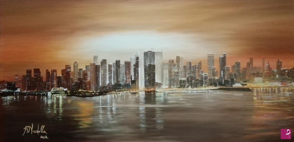 quadri in vendita online -  " NEW YORK - MANHATTAN AT NIGHT "