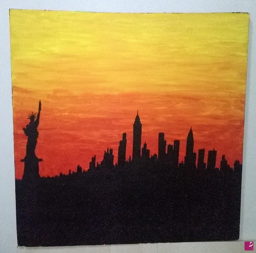 quadri in vendita online - New York, tramonto
