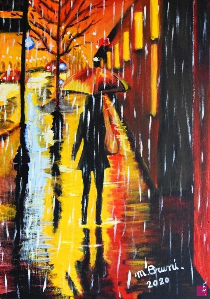 quadri in vendita online - Night in the rain 4