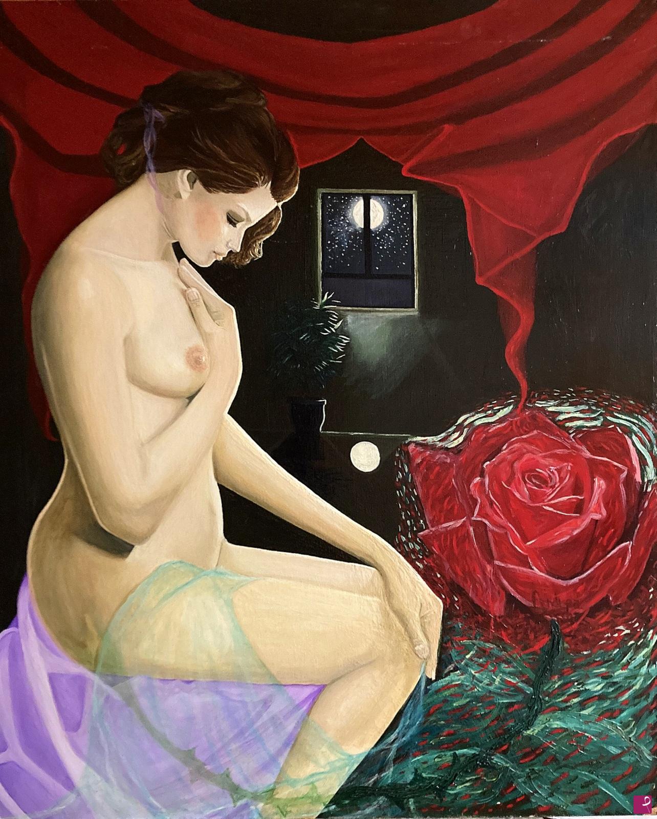 quadri in vendita online - Night Rose