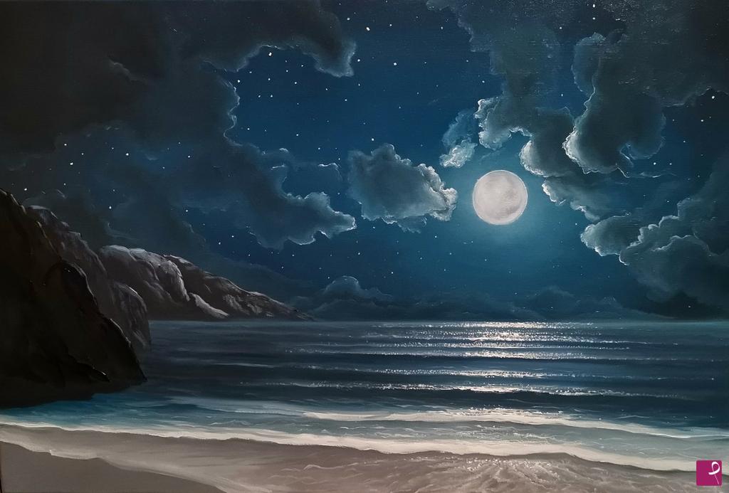 quadri in vendita online - Night seascape