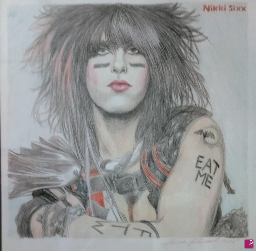 quadri in vendita online - Nikki Sixx dei Motley Crue