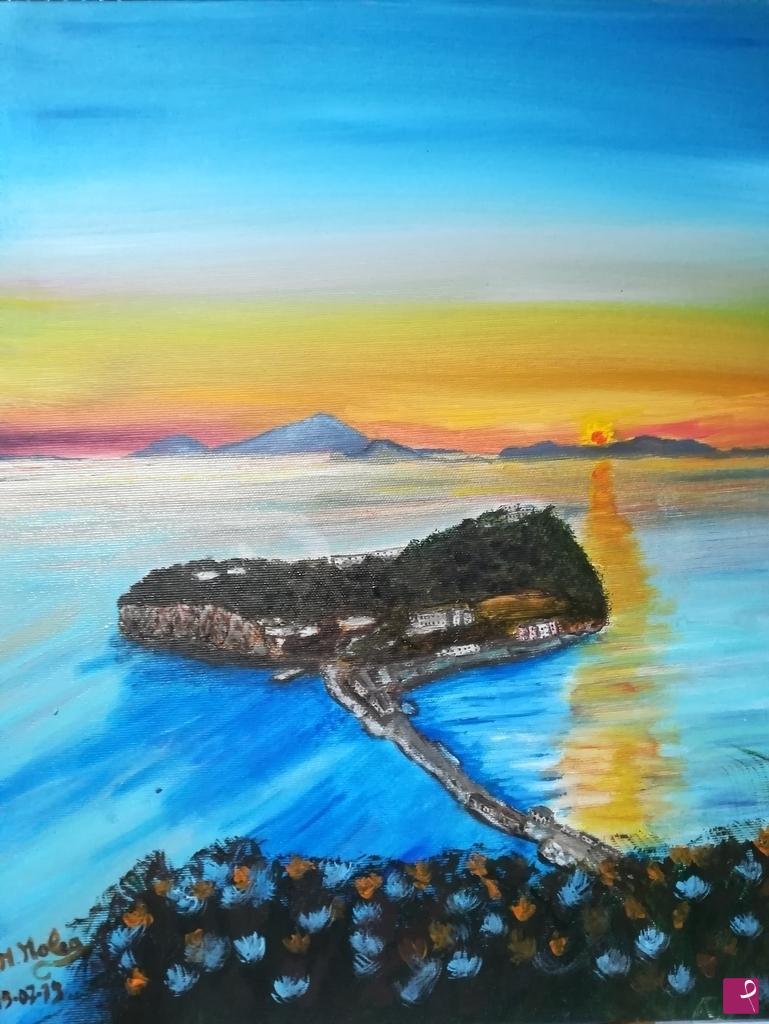 quadri in vendita online - Nisida al tramonto 