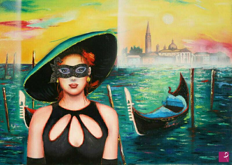 quadri in vendita online - Nobildonna a Venezia