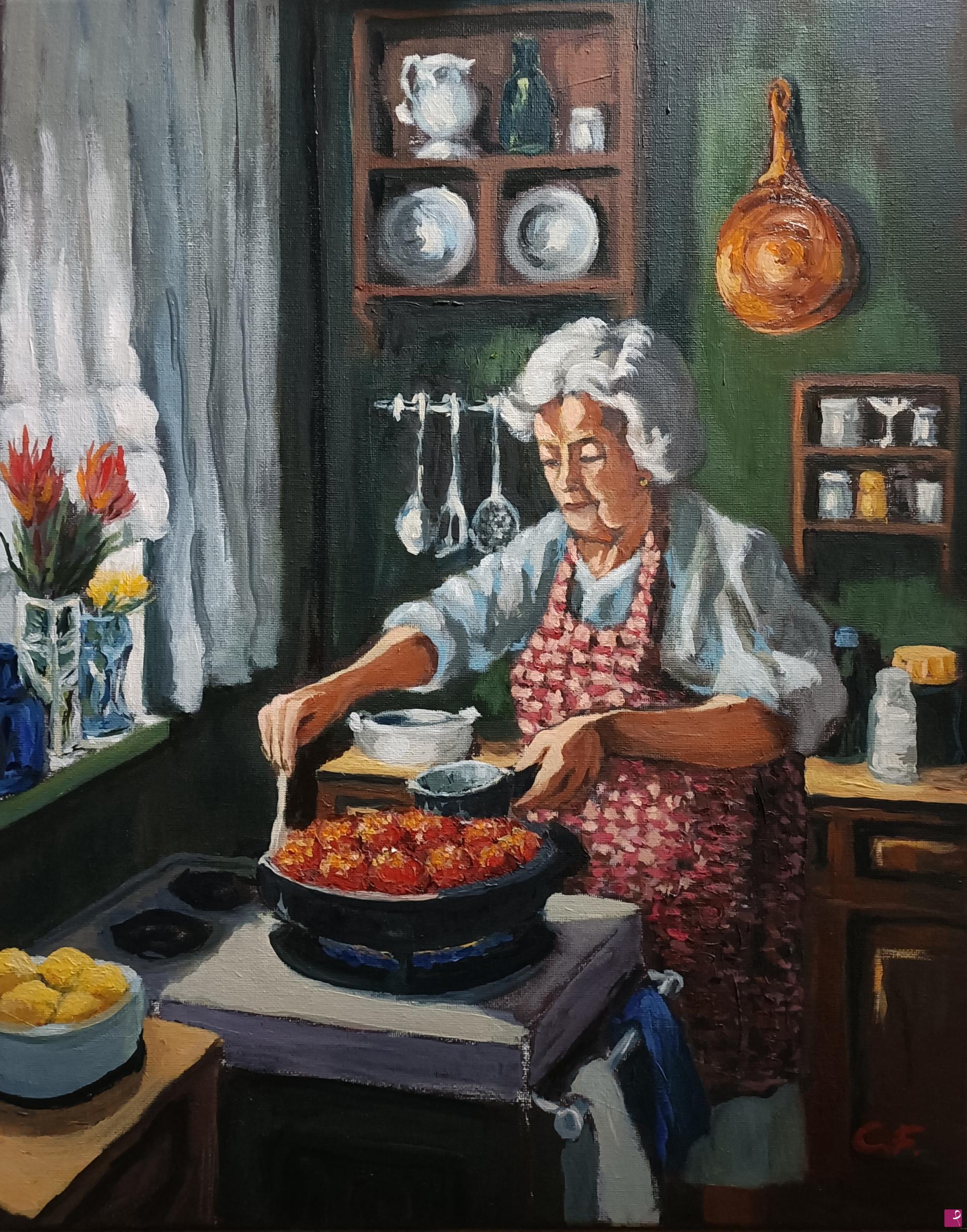 quadri in vendita online - Nonna ai fornelli