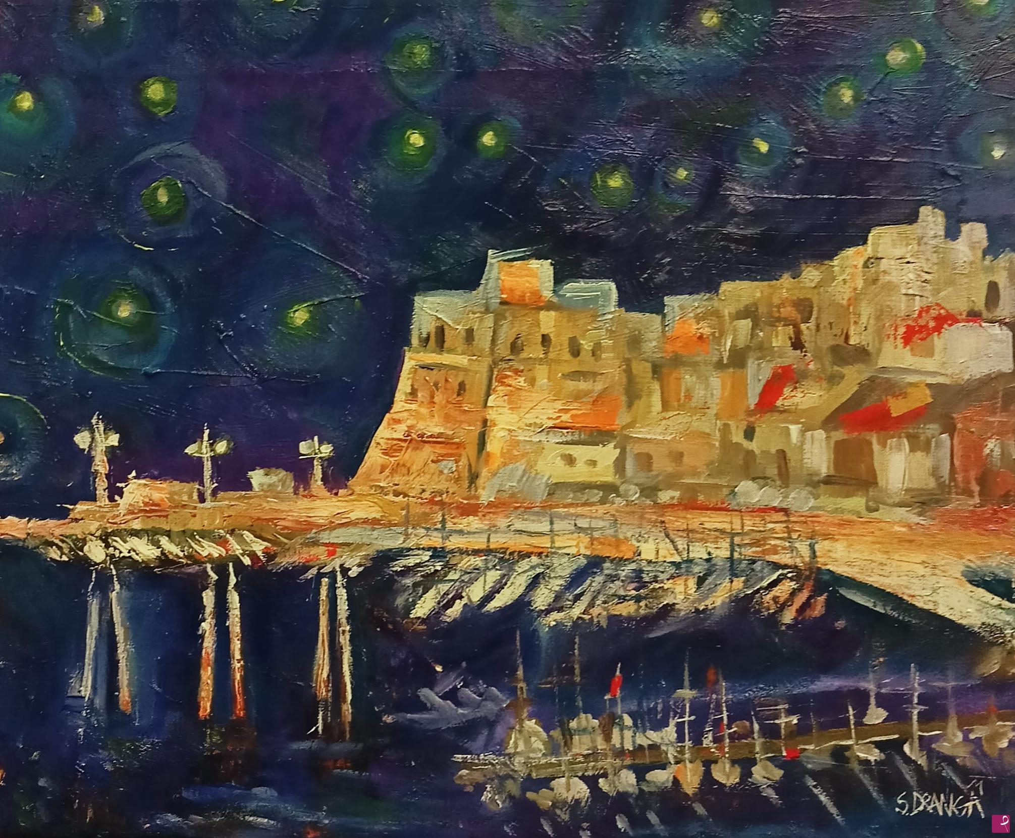 quadri in vendita online - Notte a Castellammare del Golfo