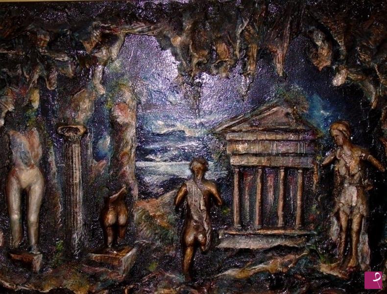 quadri in vendita online - notte al tempio