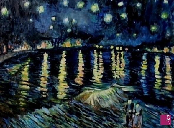 quadri in vendita online - Notte stellata sul Rodano
