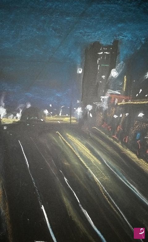 quadri in vendita online - Notturno a Porta Susa