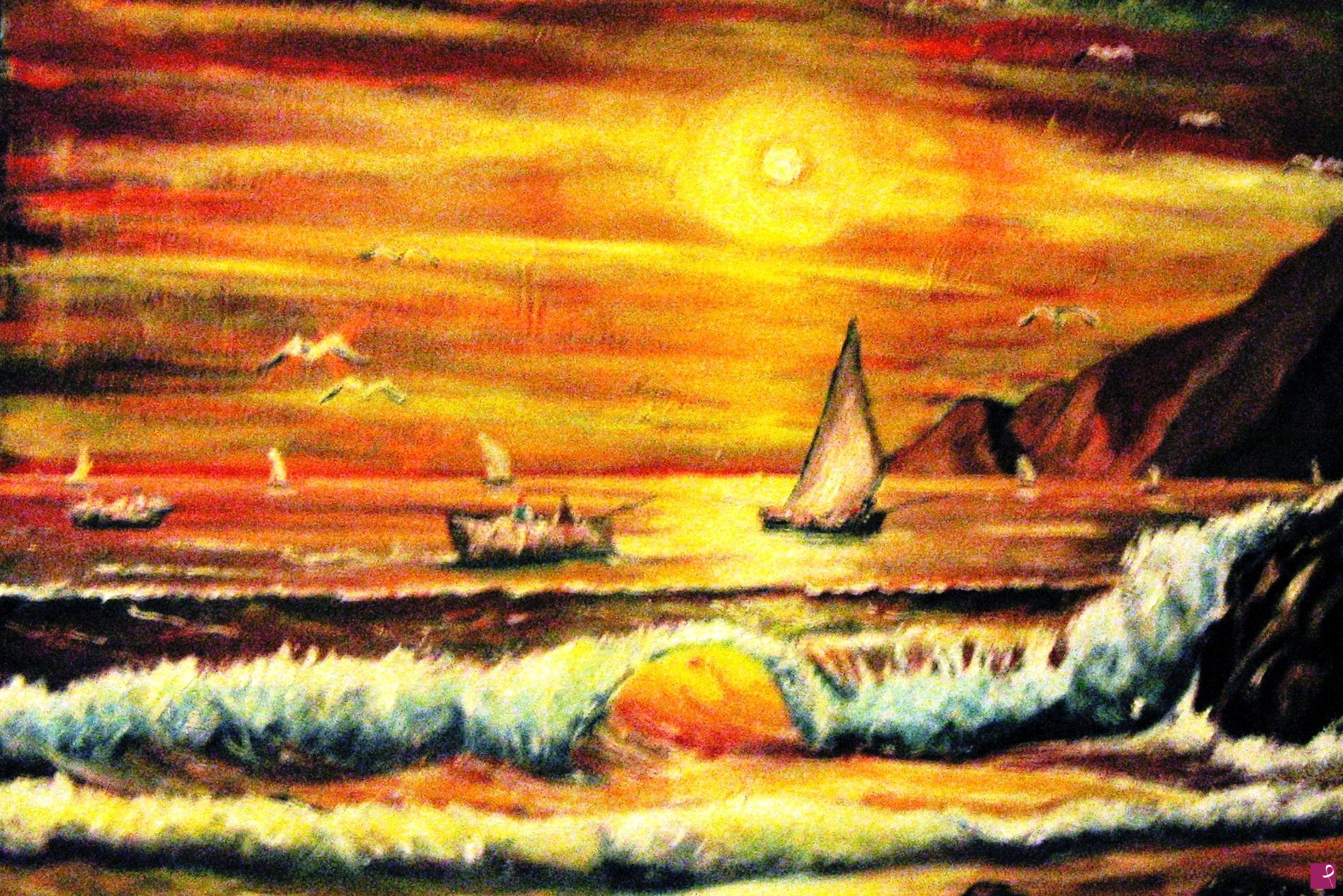 quadri in vendita online - Notturno marino