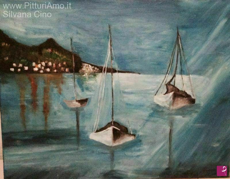 quadri in vendita online - Notturno sul mare