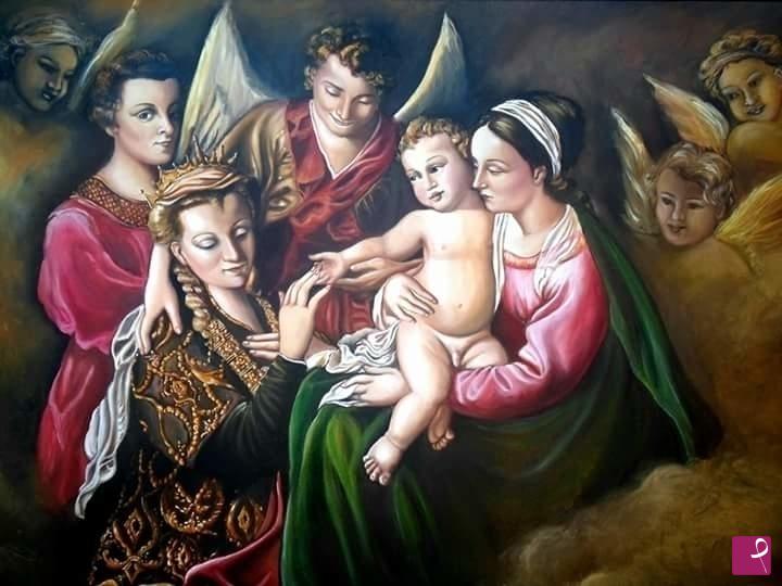 quadri in vendita online - Nozze mistiche di Santa CATERINA