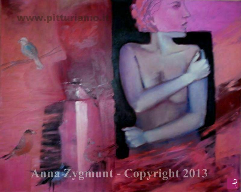 quadri in vendita online - Nude with Birds, 2012