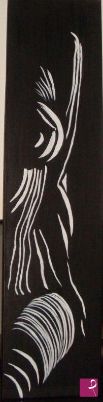 quadri in vendita online - Nudo bianco nero donna zebra GRANDE  / woman HOT sexy NUDE zebra black white erotic lines shadow on canvas painting