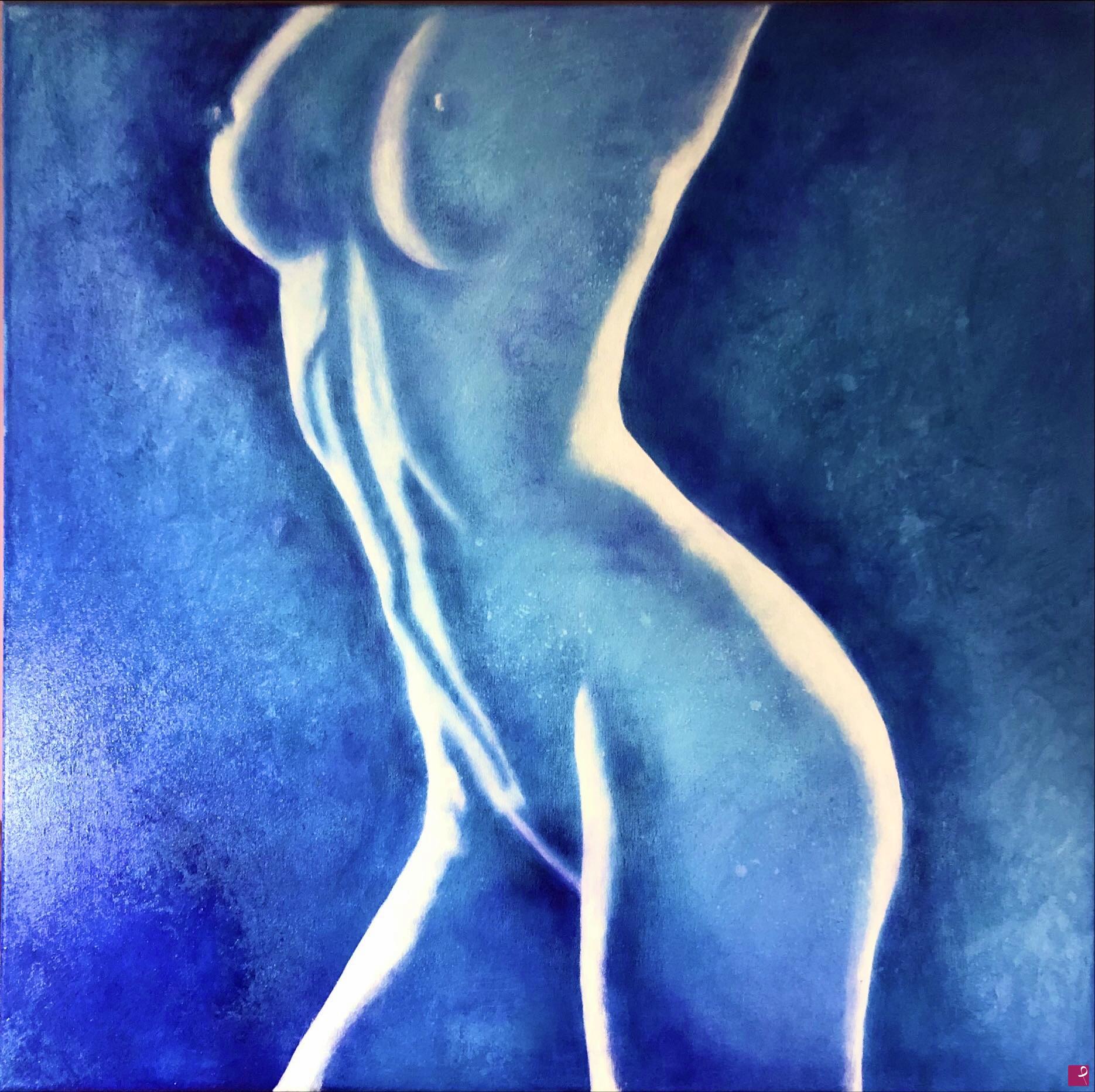 quadri in vendita online - Nudo blu 2