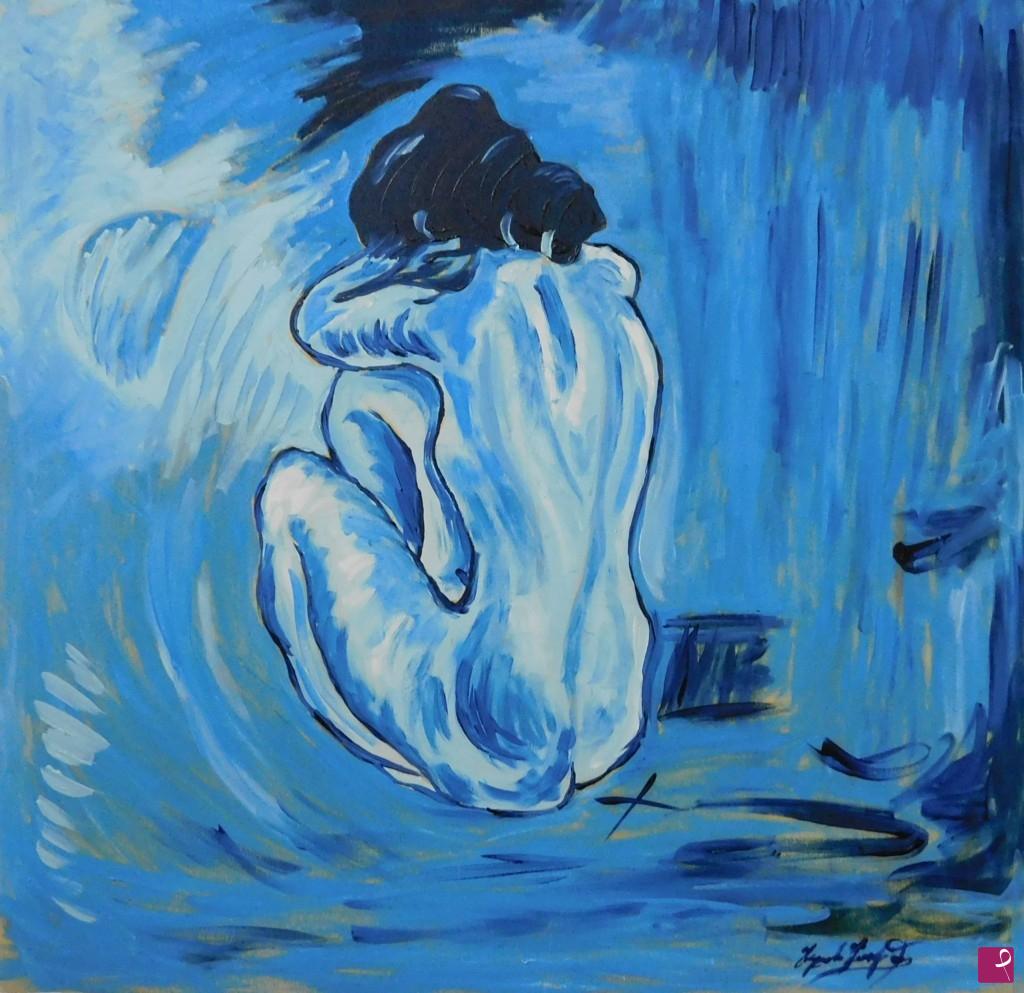 collezione privata quadro - NUDO DI DONNA - BLU PICASSO - Carmelita Cunzolo  | PitturiAmo® APS