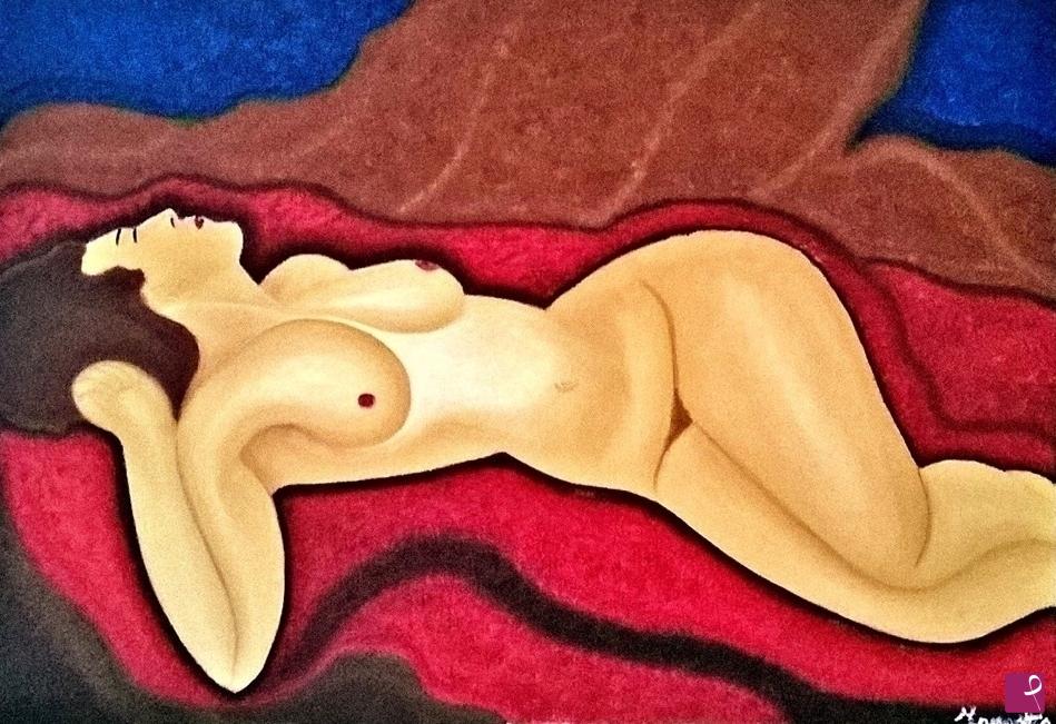 quadri in vendita online - ''Nudo disteso'' olio su tela, 50x70