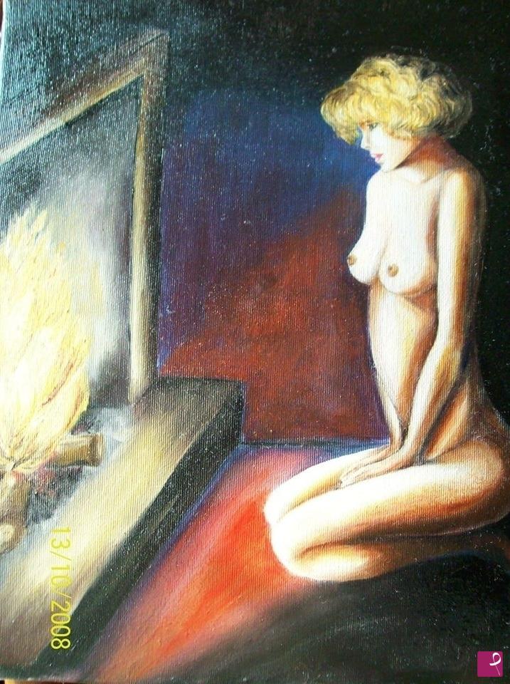 quadri in vendita online - Nudo e fuoco