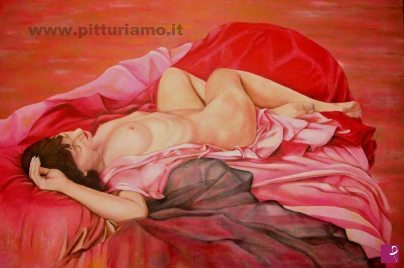 quadri in vendita online - Nudo in rosa