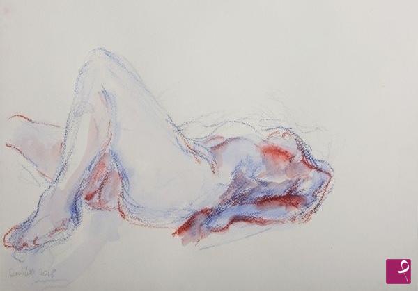 quadri in vendita online - Nudo rosso e blu