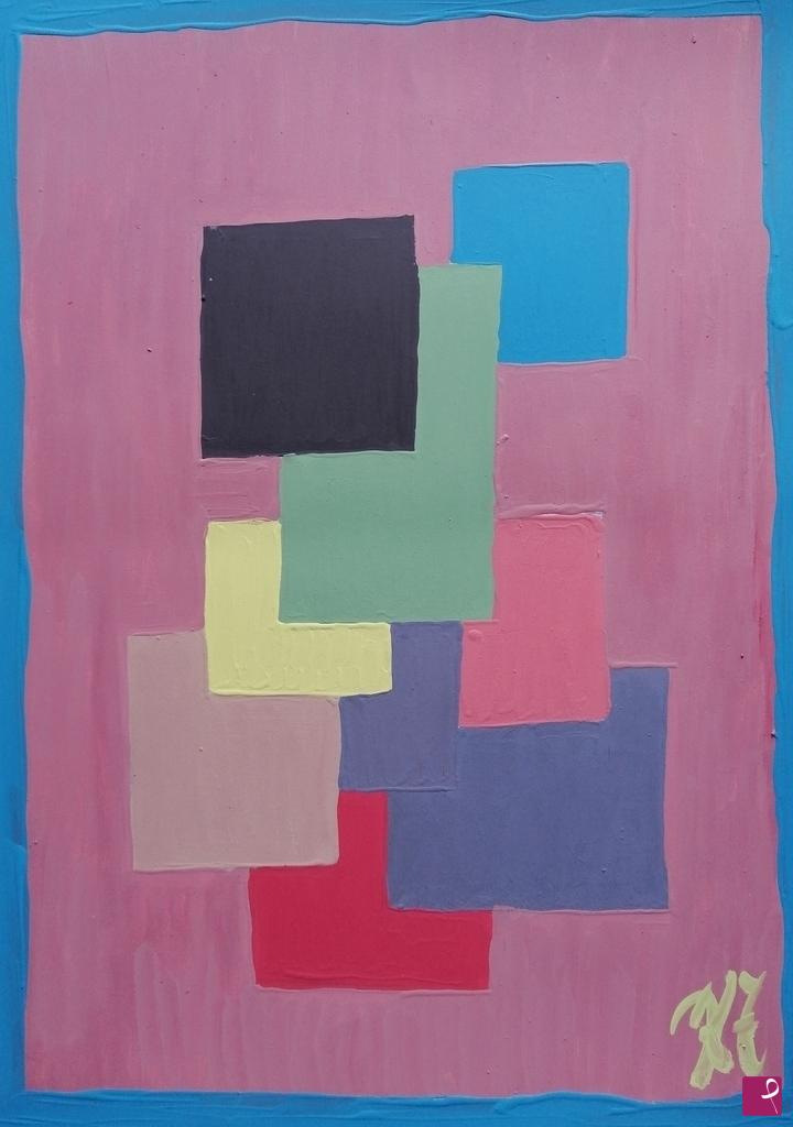 quadri in vendita online - NUMERO SEI (42 X 29,7; OLIO SU CARTONCINO)
