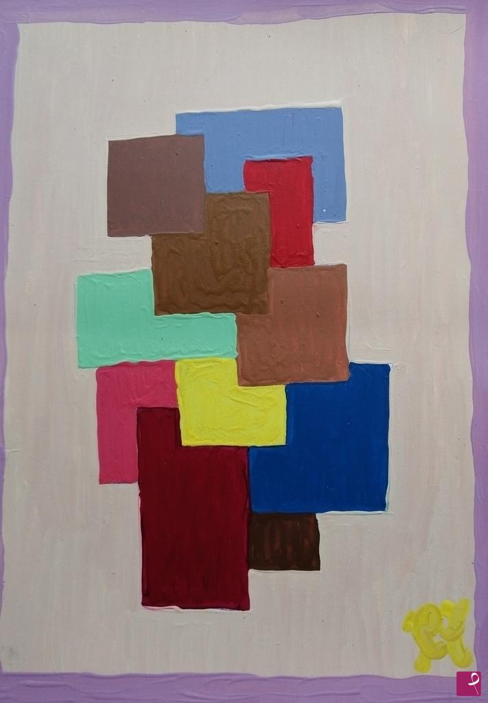 quadri in vendita online - NUMERO TRE (42 X 29,7; OLIO SU CARTONCINO)