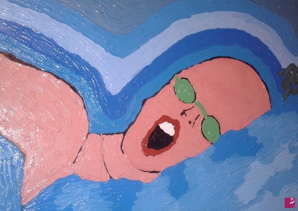 quadri in vendita online - Nuotatore (50x70; olio su tela)
