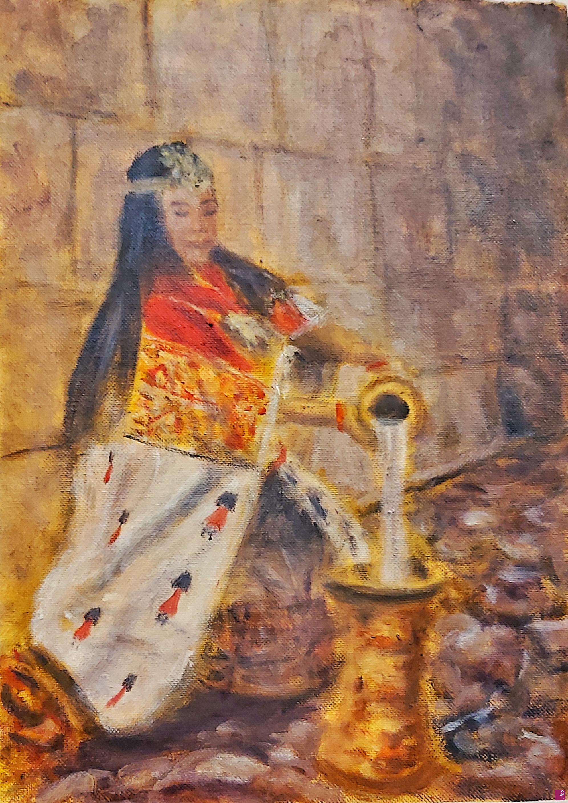 quadri in vendita online - Ñusta incaica y chicha (La bebida de los Dioses) - LG-139-PE/ OCT30X40-V2021