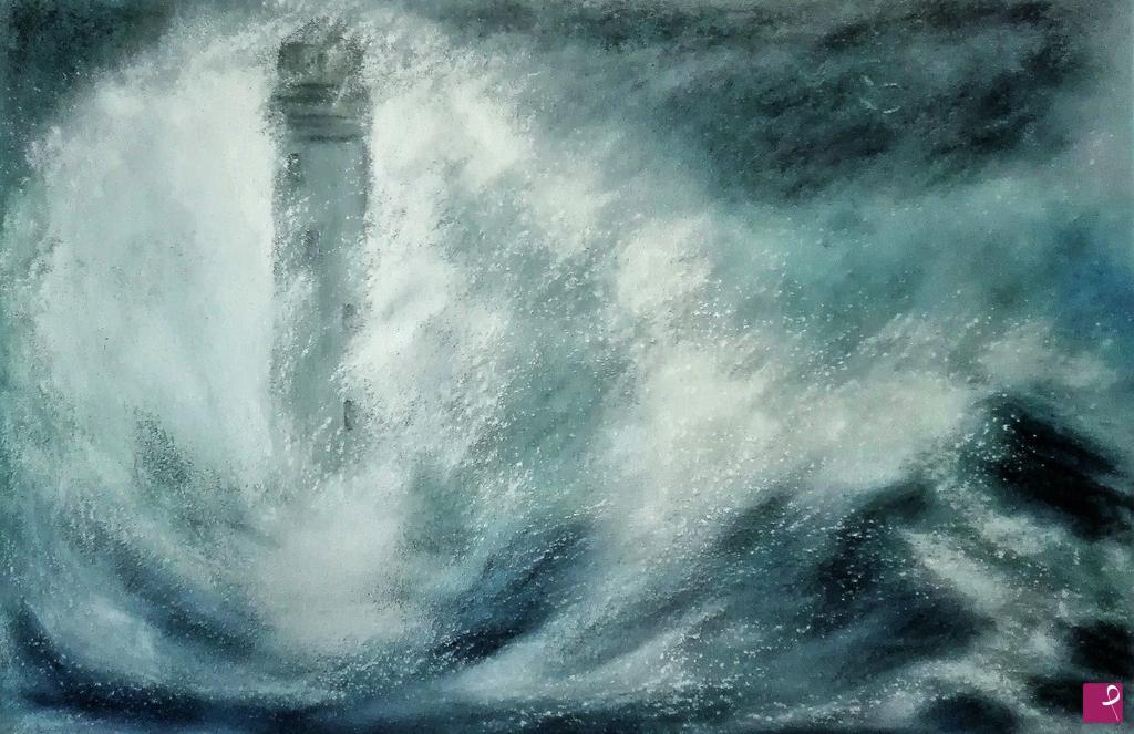 quadri in vendita online - "Nuvola di Mare sul Faro"  - 2018