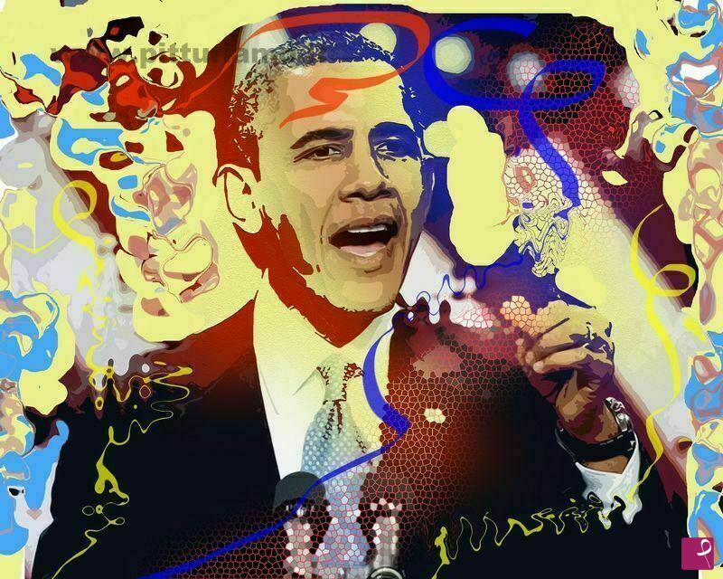 quadri in vendita online - OBAMA - painting