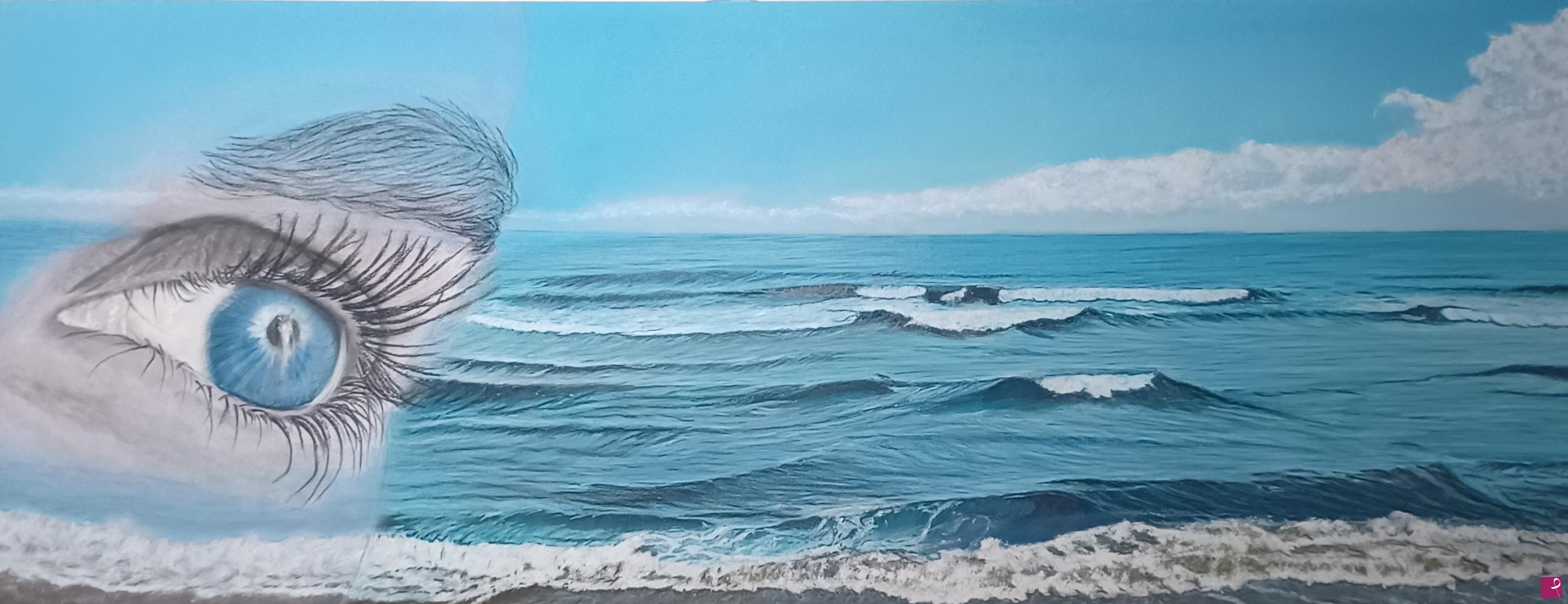 quadri in vendita online - Occhi blu mare