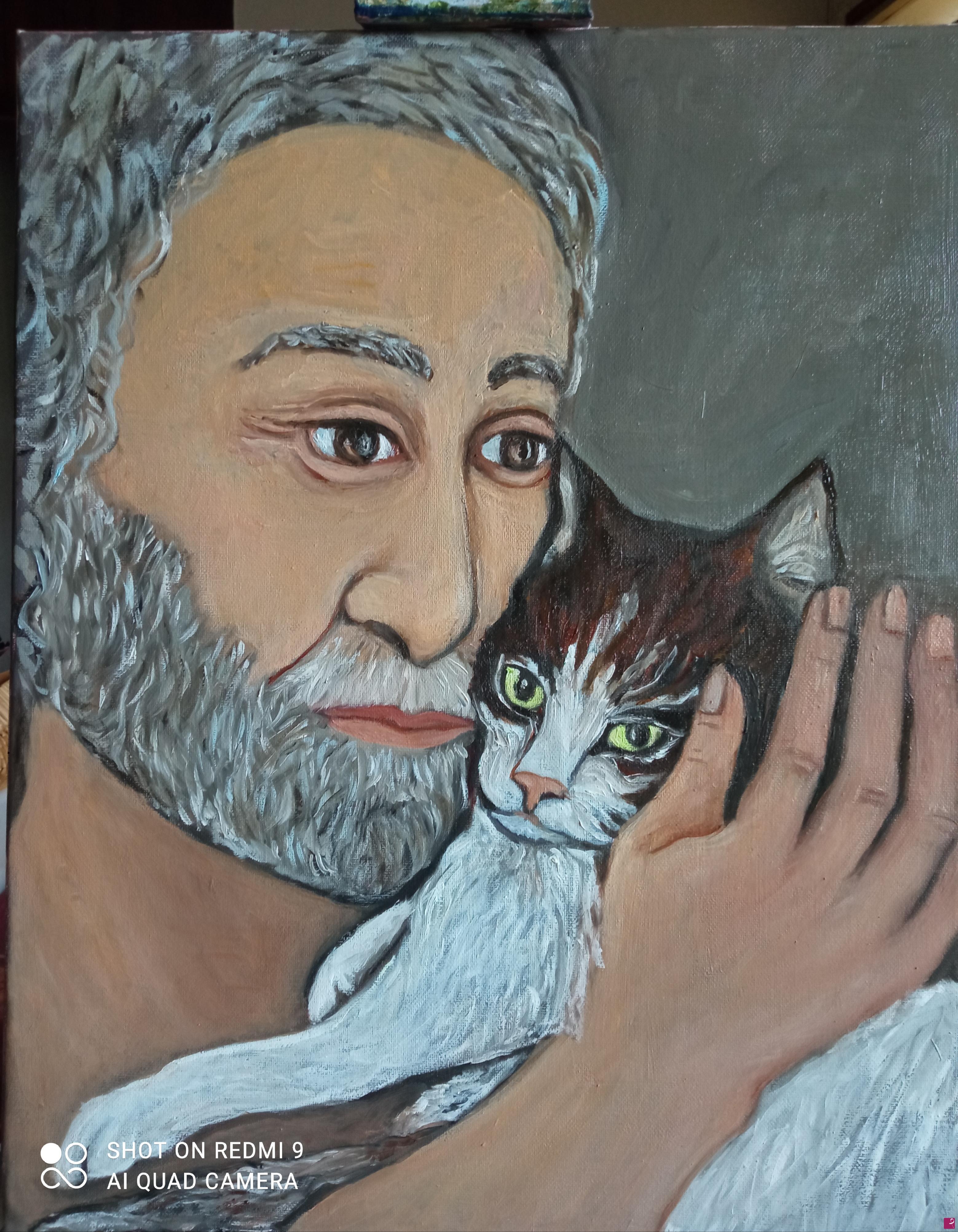 quadri in vendita online - Ode al gatto /incontro di anime