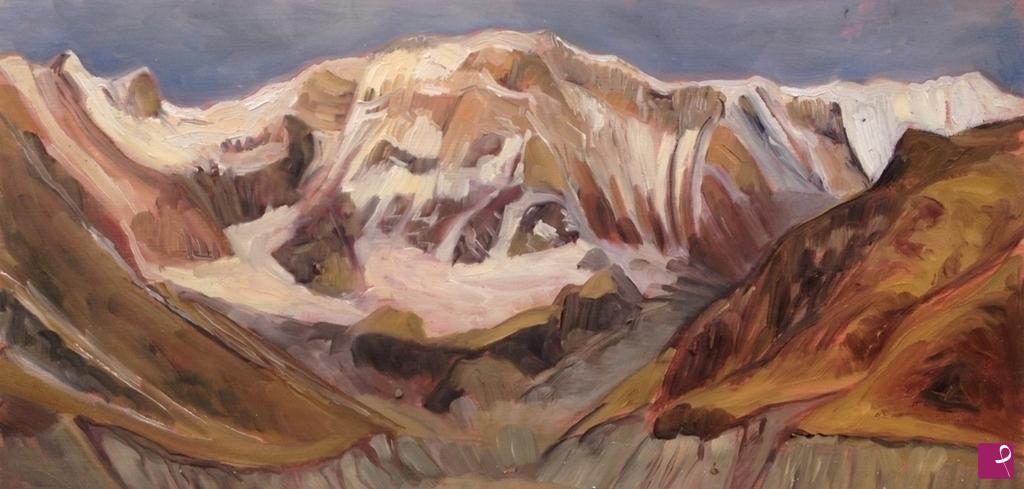 quadri in vendita online - Ode to Annapurna - Main peak at sunrise