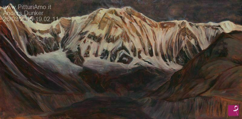 quadri in vendita online - Ode to Annapurna - Main peak before sunrise